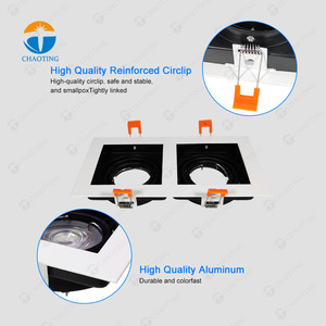 Singolo doppio tre testa verso il basso alloggiamento luce Spotlight infissi telaio quadrato MR16 GU10 incasso soffitto LED Downlight prezzo economico - Product Image 5