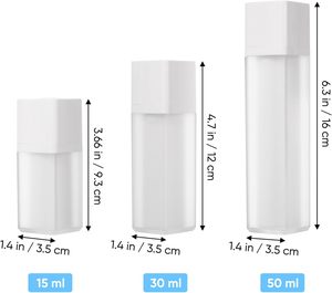Flacon pompe airless rotatif en PP de 15ml, 30ml, 50ml, contenant cosmétique givré double couche épaissi, carré, vide, pour lotion, personnalisable - Product Image 5