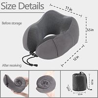 Meilleur oreiller de voyage Oreiller en mousse à mémoire de forme pour le cou et soutien de la tête Oreiller doux avec sacs de rangement latéraux pour le sommeil Voyage de repos en avion