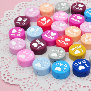 Cuentas de silicona sin BPA para papá, mamá, <span class=keywords><strong>amo</strong></span> a mamá, <span class=keywords><strong>amo</strong></span> a papá - Product Image 1