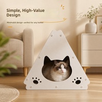 Grand grattoir et lit pour chat en bois, design triangulaire vertical, durable, sans déchets, style épuré, tendance, dropshipping