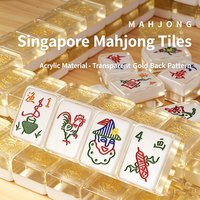 Tuiles de Mahjong Américaines en Acrylique Pliables de Luxe Personnalisées, Style Moderne et Mignon, Cadeau de Jeu Fabriqué en Acrylique Durable