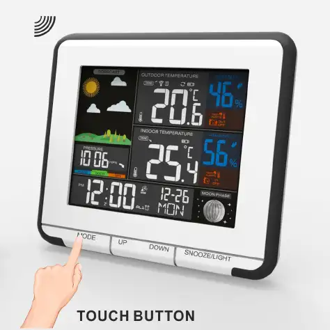 Preciser Wireless Sensor Digitale Wetters tation Schreibtisch uhr mit Temperatur Luft feuchtigkeit kalender