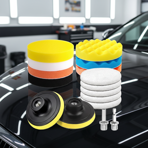 PMS Kit de polissage de voiture 17 pièces 6 pouces avec éponge et brosses en laine pour le cirage - Product Image 5
