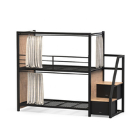 Mobilier de chambre à coucher moderne, lit superposé pour adulte, lit superposé à Double Capsule avec escalier et casiers