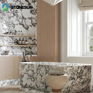StoneSun Wholesale Calacatta Marble Solid Surface Bathroom <strong>Bathtub</strong> Natural Marble Freestanding <strong>Bathtub</strong> - Product Image 2