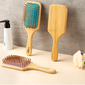 Custom Logo Bamboo <strong>Hair</strong> Brush Air Cushion <strong>Comb</strong> Detangling <strong>Hair</strong> Brush Natural Bamboo Paddle Brush Make <strong>Hair</strong> Smooth For Women - Product Image 6