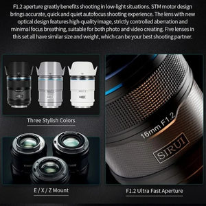 SIRUI 16mm 75mm Serii F1.2 Snajper APS-C mise au point automatique AF Z Dla E Fuji XF A7m A7r A7s Xt50 Xs20 <span class=keywords><strong>Xpro</strong></span> Z8 - Product Image 5
