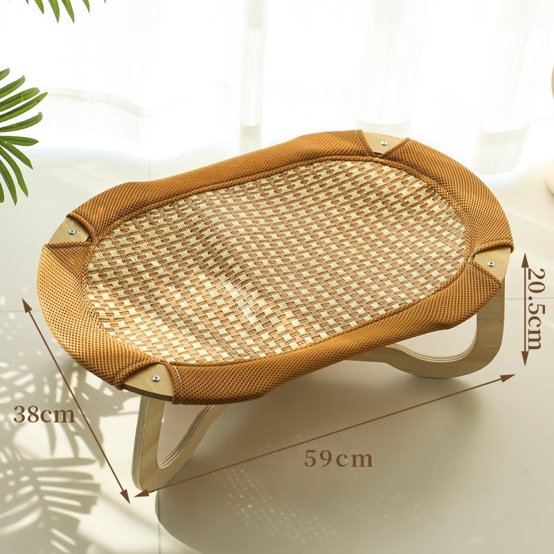 Estilo de esterilla de bambú para mascotas de menos de 10 kg [38*59*20.5 cm]