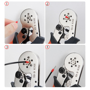 Europäische Rohr klemme HSC8 6-6A 1900 Isolation Crimp zange Set Manuelles Werkzeug mit schwarzem rotem Griff Schwarzer Kopf aus Stahl - Product Image 3