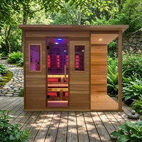 Sauna infrarouge lointain électrique moderne en bois de cèdre massif, personnalisé, à faible EMF, de luxe, pour appartement et villa