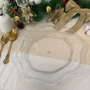 أطباق تنظيف شفافة للاستعمال مرة واحدة ، بطانات طاولة زفاف خالية من 13 بوصة - Product Image 1