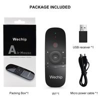 Souris Air W1 avec clavier, télécommande sans fil 2.4G avec code fixe pour Android TV BOX/projecteur/tablette/PC