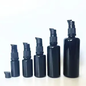 Garrafa de vidro preto/azeite óleo de vidro garrafa de vidro/recipientes de embalagem de cosméticos 5ml 10ml 15ml 20ml 30ml 50ml 100ml