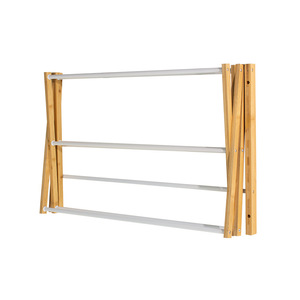 Janko <strong>UK</strong> Market Wood &amp; Metal Installation-Free Compact Clothes Dryer Multifunctional Wall-Mounted <strong>Towel</strong> &amp; Coat Rack - Product Image 3