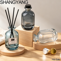 Nouvelle conception, flacon de parfum en verre noir personnalisé de 50 ml, 150 ml, 500 ml, flacon diffuseur de parfum en verre vide de luxe de 200 ml