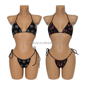 B217 チェリーセクシービキニセット クリスマス バレンタインデーギフト 誘惑 ラグジュアリー ブリンブリン ラインストーン クリスタル ダイヤモンド 水着 - Product Image 4