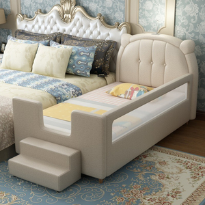 Cartone animato creativo allargato in legno massello giuntura letto laterale per bambini <span class=keywords><strong>lettino</strong></span> morbido <span class=keywords><strong>lettino</strong></span> per neonati con scivolo Guardrail - Product Image 1