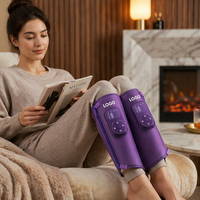 Masseur de jambes à compression d'air pour la circulation, bottes de massage électriques pour les mollets avec chaleur pour soulager l'œdème et favoriser la récupération