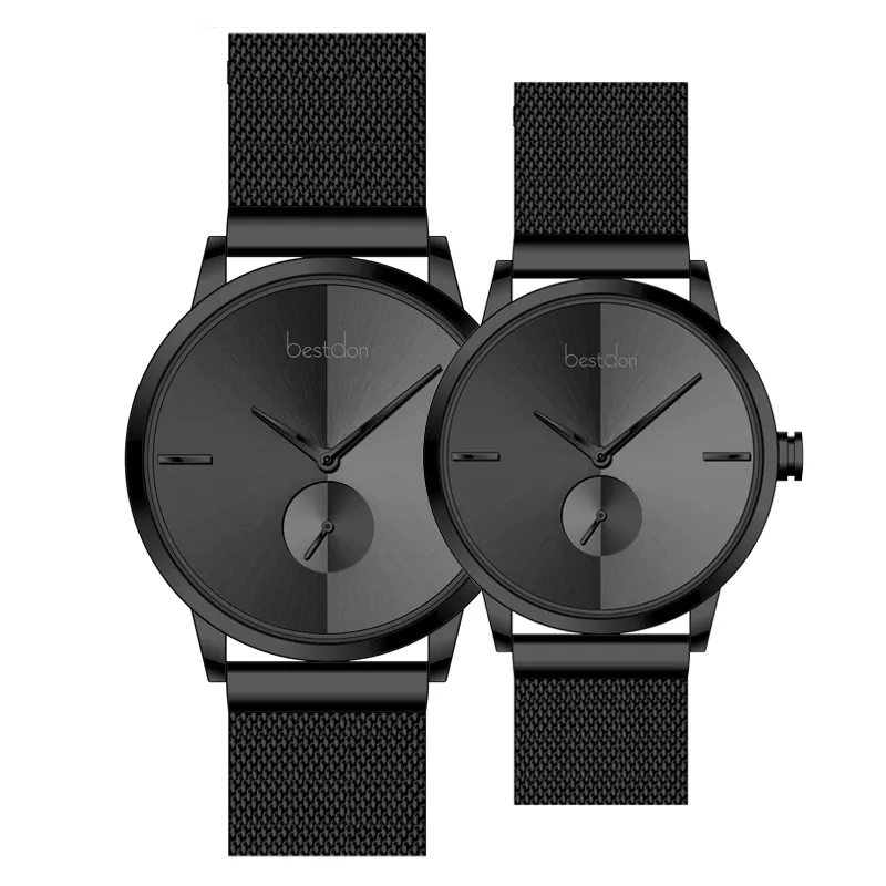 Quick Release Milanese Strap Couple Watch Japan Movt Pair Watch Minimal Lovers Watch