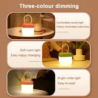 Lampe de chevet rechargeable pour enfants, décoration de chambre à coucher, sans fil, portable, à intensité variable à 3 couleurs, lampe de nuit LED, charge USB