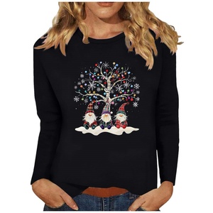 Spot europeo e americano sito web indipendente <span class=keywords><strong>natale</strong></span> vendita calda girocollo da <span class=keywords><strong>donna</strong></span> a maniche lunghe modello di <span class=keywords><strong>t</strong></span>-<span class=keywords><strong>shirt</strong></span> personalizzato - Product Image 4
