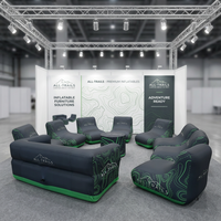 Fauteuil/Canapé Gonflable Misign avec Housse de Table Personnalisée Pleine Couleur, Pompe Électrique Étanche pour Événements Commerciaux et Salons