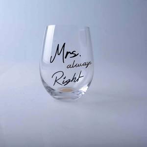 Mr. Giusto Mrs. sempre a destra personalizzabile cristallo Stemless vetro di lusso Design capacità di colore stile con scatola regalo - Product Image 3