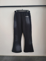 Pantalon de jogging évasé patchwork pour homme avec taille élastique et coupe empilée # Vêtements décontractés sur mesure pour hommes en grande taille