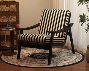 Fauteuil simple en bois de style français pour balcon de salon, décor de chambre à coucher vintage avec une <span class=keywords><strong>chaise</strong></span> relaxante légère et luxueuse - Product Image 4