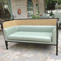 Vienna Cane Gebogenes Holz Thonet-Struktur Gepolsterter Targa Lounge-Sessel Sofa