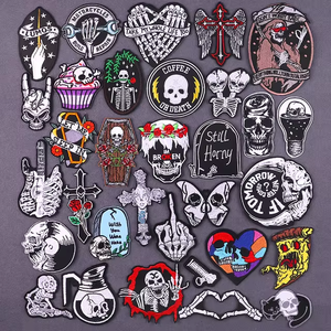 All'ingrosso occhi amore teschio Punk gotico cucire su ferro su ricamo toppe Design personalizzato toppe di alta qualità per l'abbigliamento - Product Image 2
