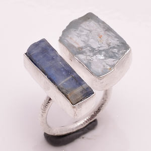 แหวนเงินสเตอร์ลิงทำด้วยมือ925อัญมณีลาริมาร์ธรรมชาติเครื่องประดับเงินชั้นดีผู้ผลิตเสนอการตั้งค่ากรอบส่งออกโดยตรง - Product Image 3