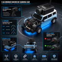 Voiture RC FPV miniature 1:64 Pocket Bronco avec caméra WiFi HD 720P intégrée, gyroscope, absorption des chocs avant et contrôle à distance, compatible VR