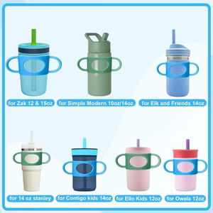 Poignées de biberon étroites en silicone 100 % alimentaire, poignées amovibles personnalisées à prise facile pour la transition du biberon au gobelet. - Product Image 2