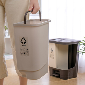 Rectangular Kitchen Waste Bin With Foot Pedal For Indoor Use 30L Capacity Dual Compartment Recycling Bin - Product Image 3