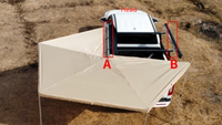 Tente de camping pour voiture 270, imperméable, avec parois latérales autoportantes, en toile