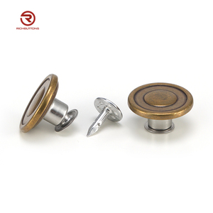 Ucuz fiyat damızlık düğmesi çevre dostu yuvarlak şekil 20mm 25mm paslanmaz çelik kot damızlık düğme kot - Product Image 1