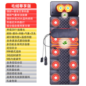 Foldable Massage Mattress C002A-4 Detachable Plush Premium Edition <b>Vibration</b> Kneading Neck Back Leg Massager Plug-In <b>Remote</b> - Product Image 1