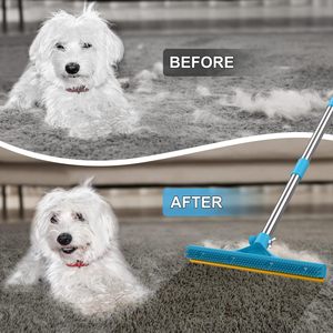 3 in 1 Carpet Rake for Pet Hair Removal, Reusable Pet Hair Remover <strong>Broom</strong>, 60'' Adjustable Long Handle Dog and <strong>Cat</strong> Hair Remover - Product Image 5