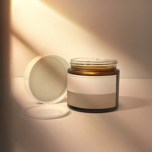Custom Label Eco Friendly 50ml Skincare Cream Packaging <b>Jar</b> Luxury Frosted <b>Empty</b> Refillable Round Glass Cosmetic <b>Jar</b> with Lid - Product Image 1