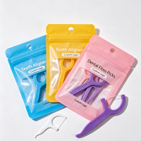 Pochette d'emballage refermable pour aligneurs dentaires, sac de rangement pour appareils dentaires invisibles avec fenêtre transparente givrée et logo personnalisé