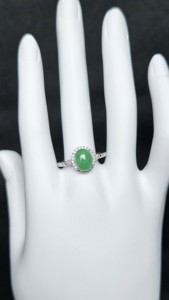 Anillo Ajustable de Plata 925 con Piedra de Jade Verde Jadeíta Hecha a Mano con Certificación NGIC, Joyería de Cristal Unisex - Product Image 2