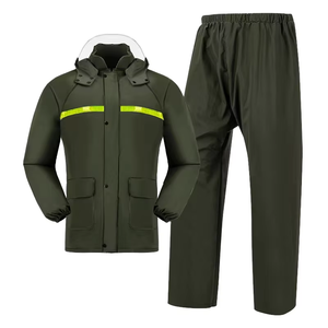 Combinaison de pluie en PVC résistant, imperméable, <span class=keywords><strong>veste</strong></span> de pluie en tissu tricoté, imperméables durables pour la randonnée - Product Image 1