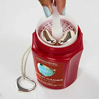 Panier de nettoyage pour bijoux en daim avec solution de lavage et détergent liquide pour l'argent sterling oxydé, pour la décontamination