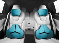 Housse respirante pour oreiller de soutien lombaire de chaise en tricot ergonomique avec mousse à mémoire de forme supérieure pour sièges de voiture et ordinateurs
