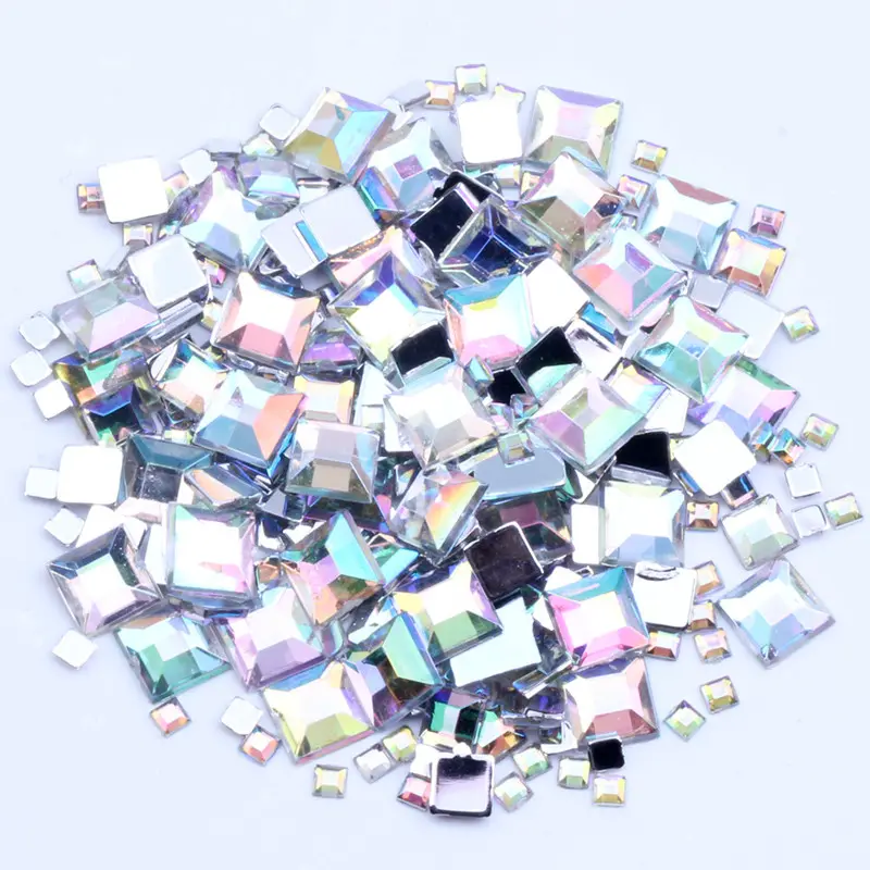 wholesale hot selling 180pcs mix size 2.4.6mm Acrylic Diamond Gems, Flatback Plastic Gemstone for Crafting Party Favors