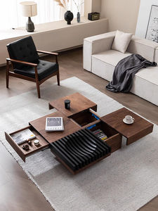Tavolino da Caffè in Legno Massello di Noce Nero Nordamericano Stile Cinese, <span class=keywords><strong>Vintage</strong></span> con Vano Portaoggetti per <span class=keywords><strong>Soggiorno</strong></span> - Product Image 2