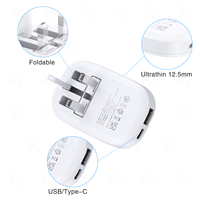 Producto de Nicho en Tendencia 2026, Cargador GaN PD 3.0 de 30W 1C1A, Enchufe Plegable para Reino Unido, QC3.0 PPS OTP, Adaptador de Viaje Rápido