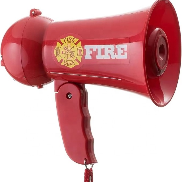 Firefighter Megaphone for Kids Red Fireman Megaphone Bullhorn with Siren Sound